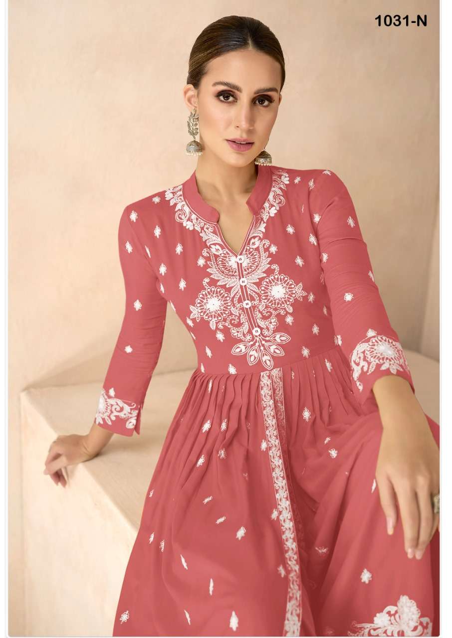 LAKHNAVI VOL 6 HIT LISTHEAVY RAYON LAKHNAWI WORK KURTI WITH PLAZZO AND NAZMIN DUPATTA BY S3FOREVER BRAND 1031 N C